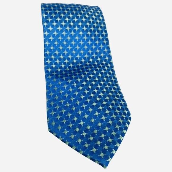 Michael Kors Blue Green Woven Silk Mens Neck Tie Classic Dress Business Design - Picture 2 of 9